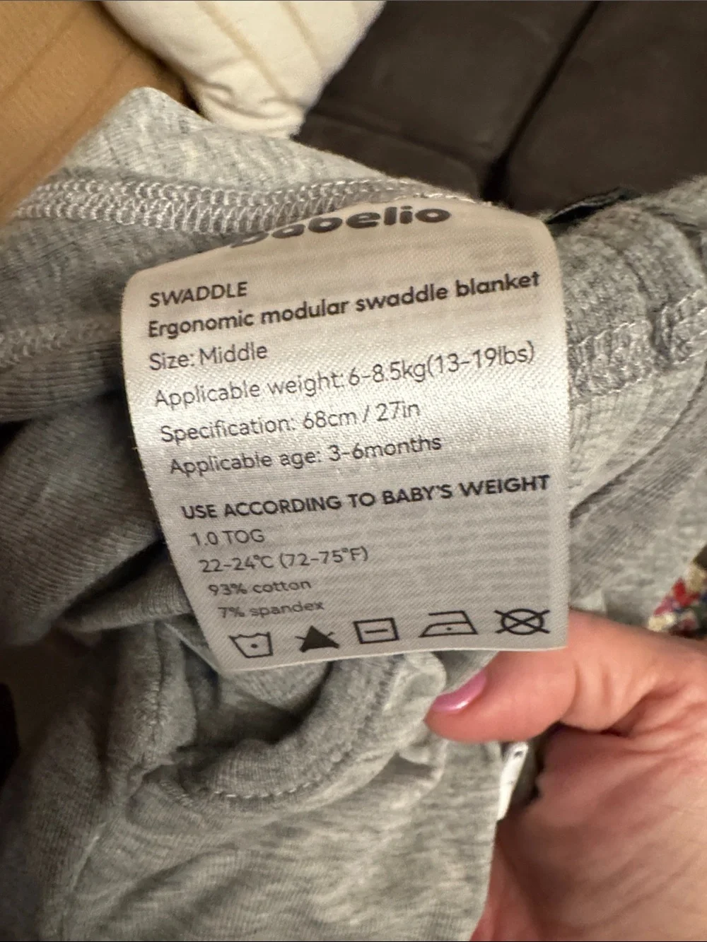 Grey Baby Sleep Sack with Front Zipper